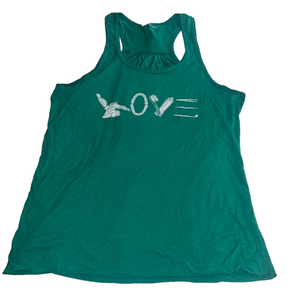 Women's Green Tank Top with dental graphic